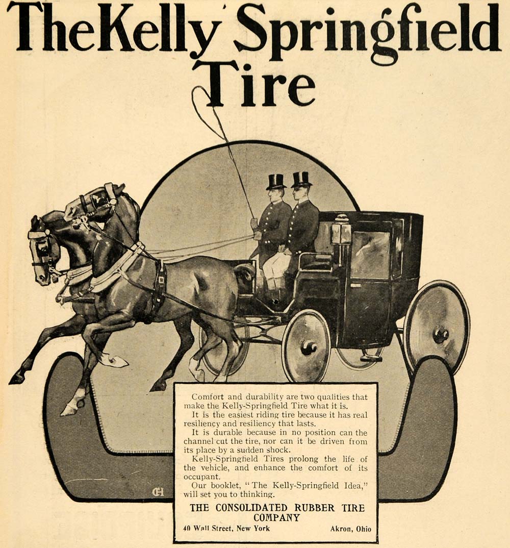 1904 Ad Consolidated Rubber Springfield Tire Carriage - ORIGINAL TOM1