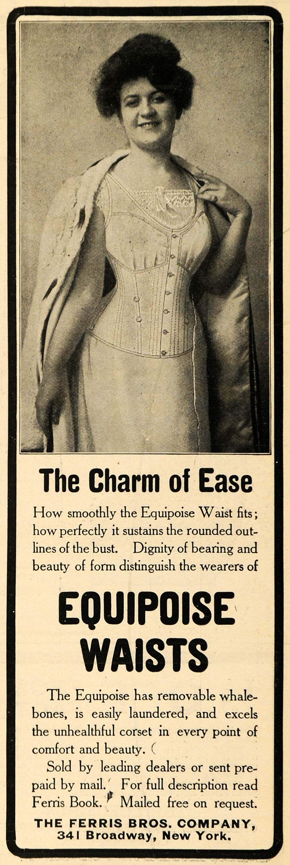 1904 Ad Ferris Bros. Co. Equipoise Waist Fits Corsets - ORIGINAL TOM1
