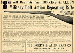 1907 Ad Military Bolt Action Repeating Rifle 22 Caliber - ORIGINAL TOM1