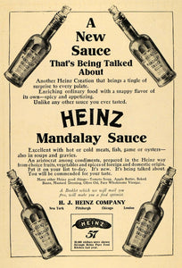 1907 Ad New Creation Mandalay Sauce H J Heinz Company - ORIGINAL TOM1