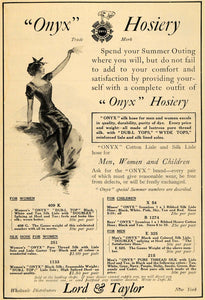1911 Ad Onyx Hosiery Lord & Taylor Silk Hose Accessory - ORIGINAL TOM1