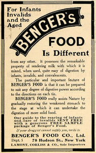 1907 Ad Benger's Food Digestion Infants Invalids Aged - ORIGINAL TOM1