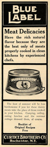 1907 Ad Chicken Meat Blue Label Food Canned Flavor Camp - ORIGINAL TOM1