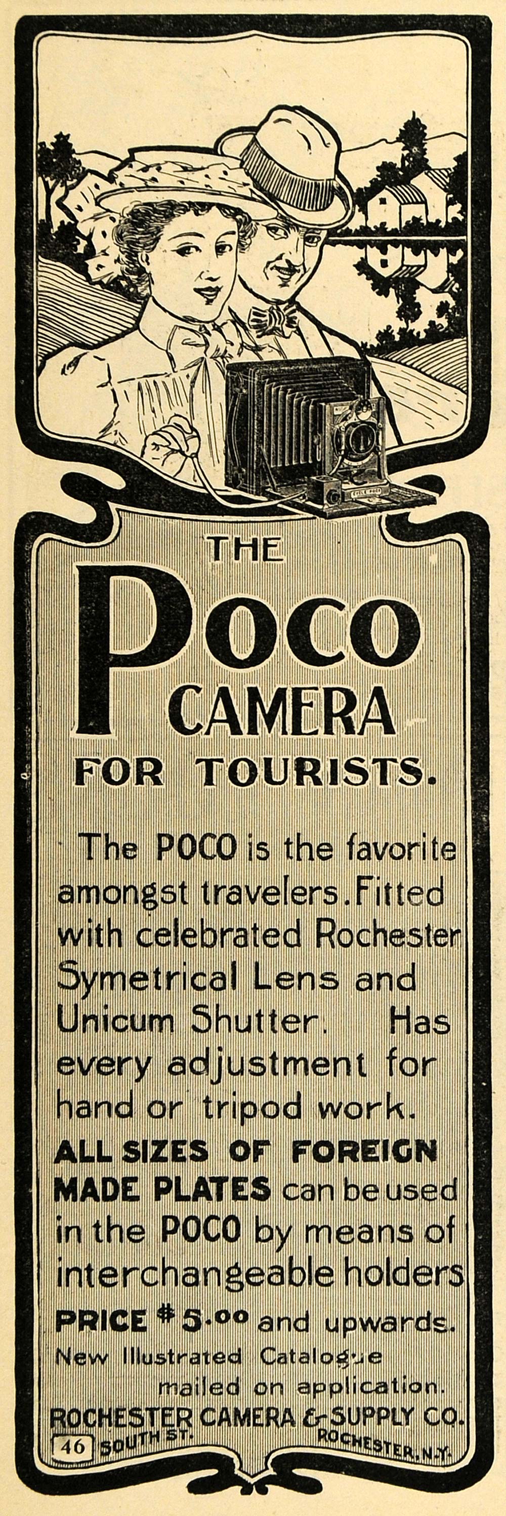 1900 Ad Poco Camera Tourists Travel Foreign Rochester - ORIGINAL TOM1