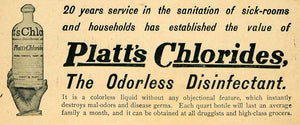 1903 Ad Platt's Chloride Sanitation Disinfectant Bleach - ORIGINAL TOM1