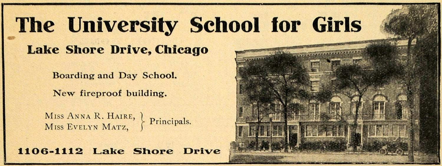 1912 Ad University School Girls Boarding Day Lake Shore - ORIGINAL TOM1