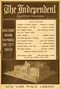 1903 Ad Independent Magazine New York Public Library - ORIGINAL ADVERTISING TOM2