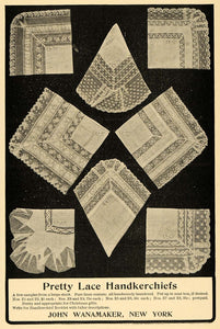 1903 Ad John Wanamaker Stores Lace Handkerchiefs Fabric - ORIGINAL TOM2