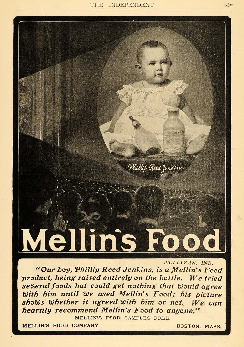 1902 Ad Mellin's Food Co. Phillip Reed Jenkins Baby - ORIGINAL ADVERTISING TOM2