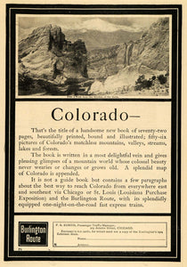 1904 Ad Burlington Route Garden of the Gods Colorado - ORIGINAL ADVERTISING TOM2