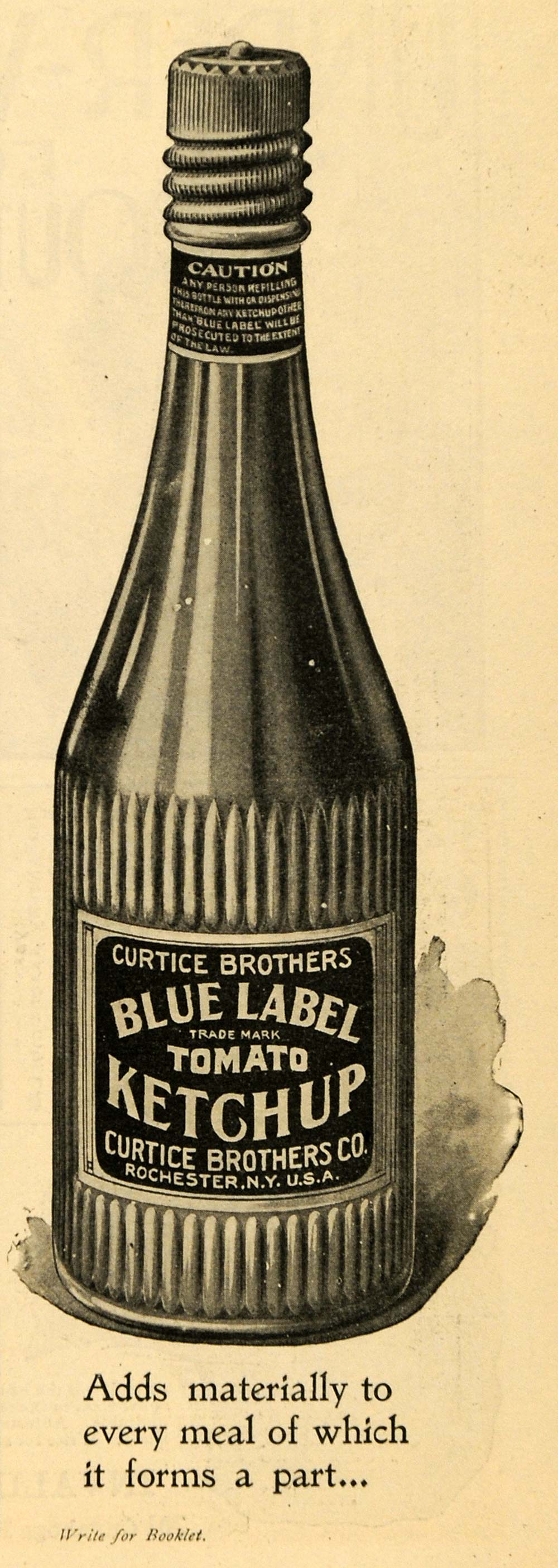 1898 Ad Curtice Brothers Co Blue Label Tomato Ketchup - ORIGINAL TOM3