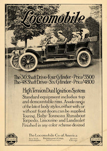 1910 Ad Model 30 48 Shaft Drive Locomobile Automobiles - ORIGINAL TOM3