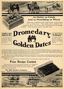 1910 Ad Dromedary Golden Dates Hills Brothers Company - ORIGINAL TOM3