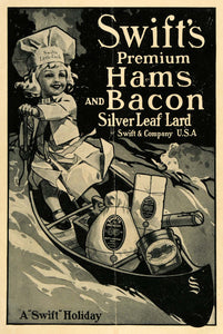 1904 Ad Swifts Premium Hams Bacon Silver Leaf Lard Cook - ORIGINAL TOM3