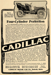 1906 Ad Cadillac Motor Car Four Cylinder Touring Model - ORIGINAL TOM3