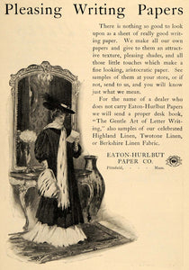 1906 Ad Writing Paper Highland Linen Two Tone Berkshire - ORIGINAL TOM3