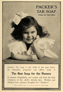 1906 Ad Packer Tar Pure Pine Soap Nursery Delicate Skin - ORIGINAL TOM3