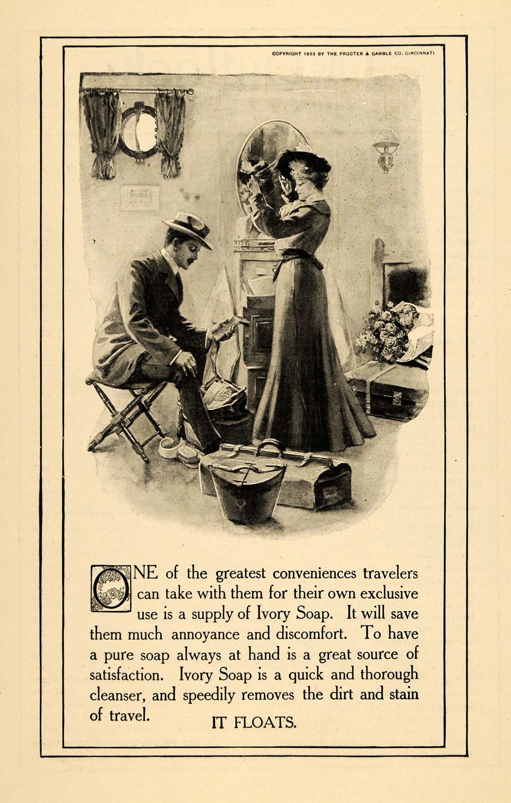 1903 Ad Ivory Soap Travels Dirt Cleanse Procter Gamble - ORIGINAL TOM3