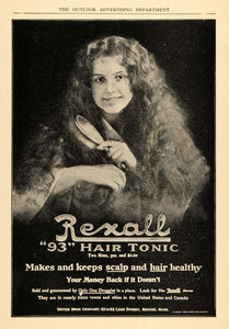 1910 Ad Rexall 93 Hair Tonic Scalp Healthy Drug Women - ORIGINAL TOM3