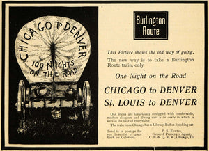 1900 Ad Burlington Route Logo Railroad Vacation Chicago - ORIGINAL TOM3