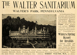 1900 Ad Walter Sanitarium Hotel Water Park Pennsylvania - ORIGINAL TOM3