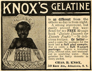 1900 Ad Charles B Knox Gelatine Jelly Dessert Child - ORIGINAL ADVERTISING TOM3