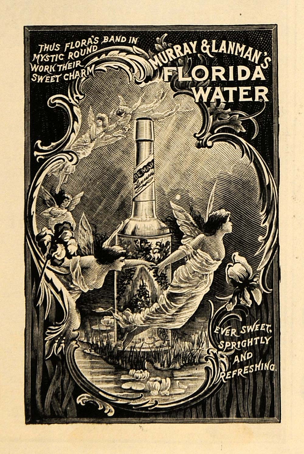 1900 Ad Murray & Lanmans Florida Water Fairy Flowers - ORIGINAL ADVERTISING TOM3