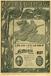 1900 Ad Armour & Co. Extract of Beef Soup Horse Rider - ORIGINAL TOM3
