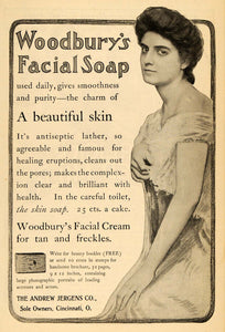 1904 Ad Skin Freckles Andrew Jergens Woodbury's Facial Beauty Soap Dress TOM3