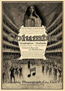 1911 Ad Columbia Phonograph Opera Theater Alice Nielsen - ORIGINAL TOM3