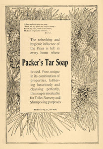 1902 Ad Packer's Tar Soap Hygiene Health Lather Emerson - ORIGINAL TOM3