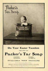 1902 Ad Packer's Tar Soap Hygiene Baby Health Luggage - ORIGINAL TOM3
