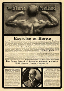 1902 Ad Frederick Stone Method Physical Culture Muscles - ORIGINAL TOM3
