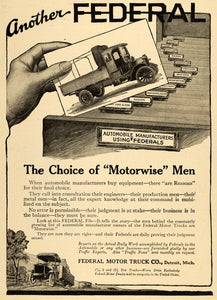1916 Ad Federal Motor Truck Detroit Automobile Traffic - ORIGINAL TOM3