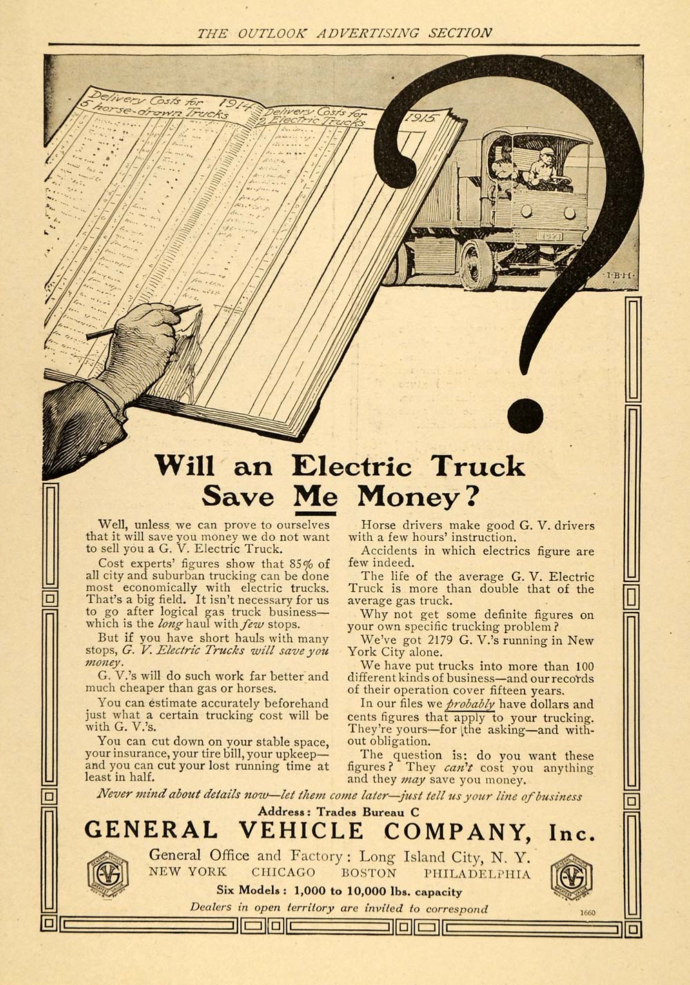 1916 Ad General Vehicle Electric Truck Transportation - ORIGINAL TOM3