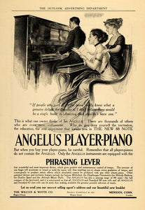 1909 Ad Angelus Player Piano Meriden Wilcox Instrument - ORIGINAL TOM3