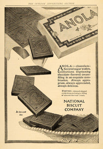1915 Ad National Biscuit Co Anola Chocolate Sugar Wafer - ORIGINAL TOM3