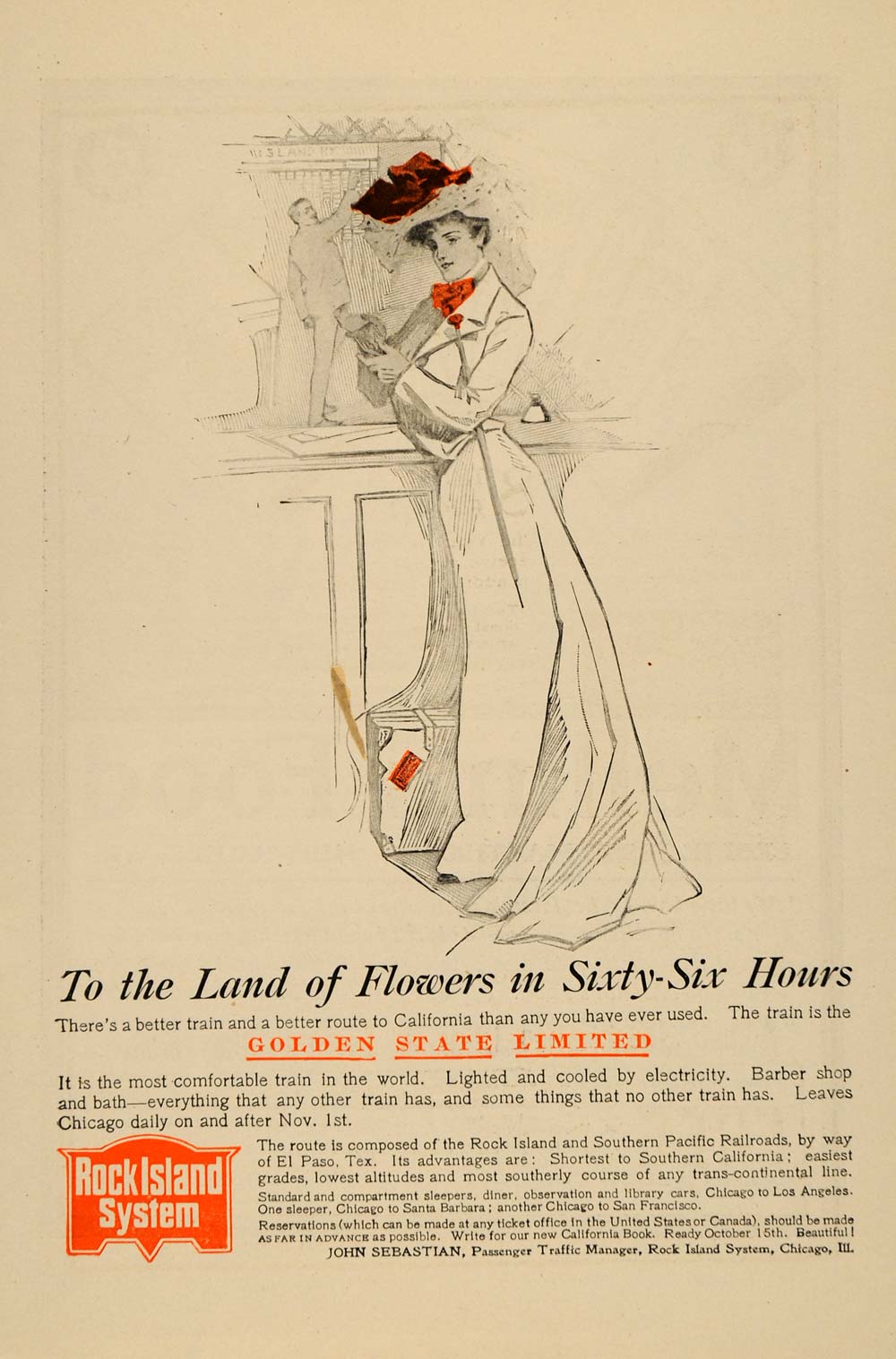 1902 Ad Rock Island System Golden State Limited Fashion - ORIGINAL TOM3