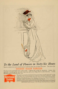 1902 Ad Rock Island System Golden State Limited Fashion - ORIGINAL TOM3