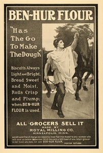 1902 Ad Royal Milling Co. Ben-Hur Flour Horses Greek - ORIGINAL ADVERTISING TOM3