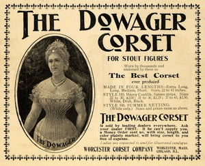 1900 Ad Worcester Corset Dowager Clothing Accessories - ORIGINAL TOM3