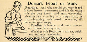 1900 Ad James Pyle Pearline Washing Soap Washerwoman - ORIGINAL ADVERTISING TOM3