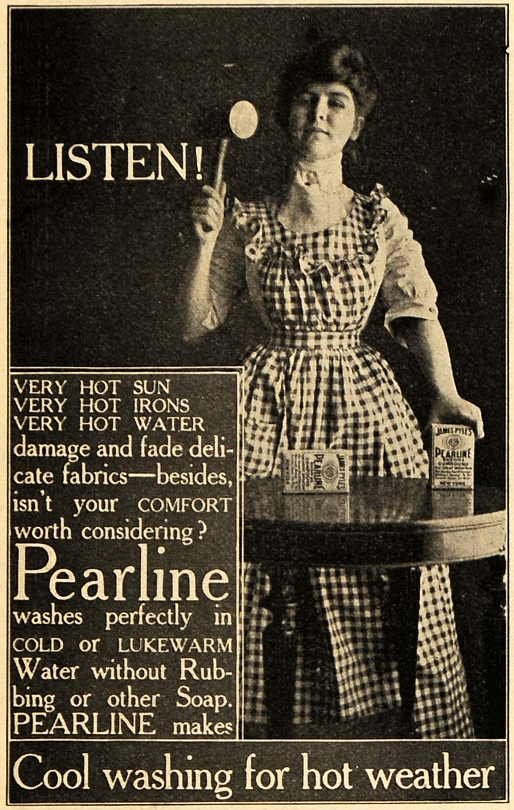 Pyles Pearline 1904 Ad James Pyle Pearline Washing Soap Housewife - ORIGINAL ADVERTIS ...