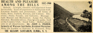 1900 Ad Gleason Sanitarium Resort Elmira New York - ORIGINAL ADVERTISING TOM3