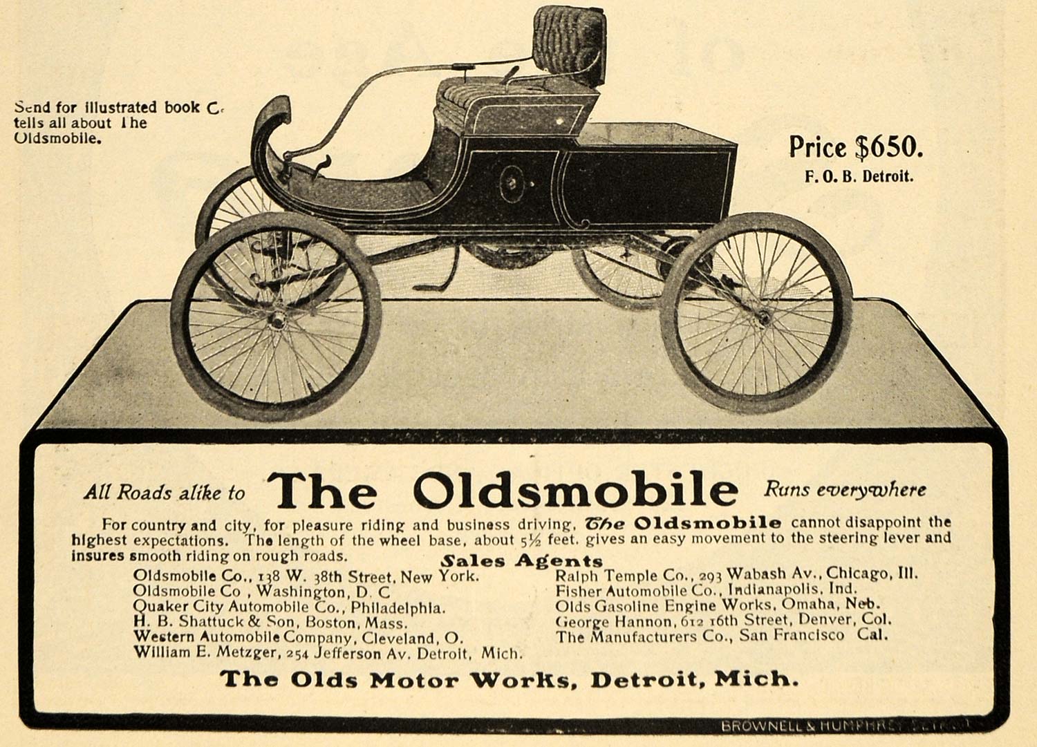 1902 Ad Olds Motor Works Oldsmobile Vintage Automobile - ORIGINAL TOM3