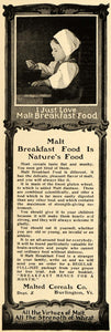 1902 Ad Malted Cereals Co. Malt Breakfast Food Child - ORIGINAL ADVERTISING TOM3