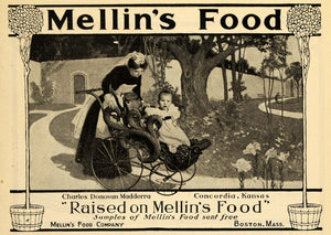 1902 Ad Mellin's Food Co. Baby-sitter Stroller Baby - ORIGINAL ADVERTISING TOM3