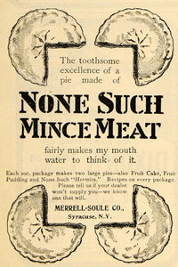 1902 Ad Merrell Soule Co. Mince Meat Food Products Pie - ORIGINAL TOM3