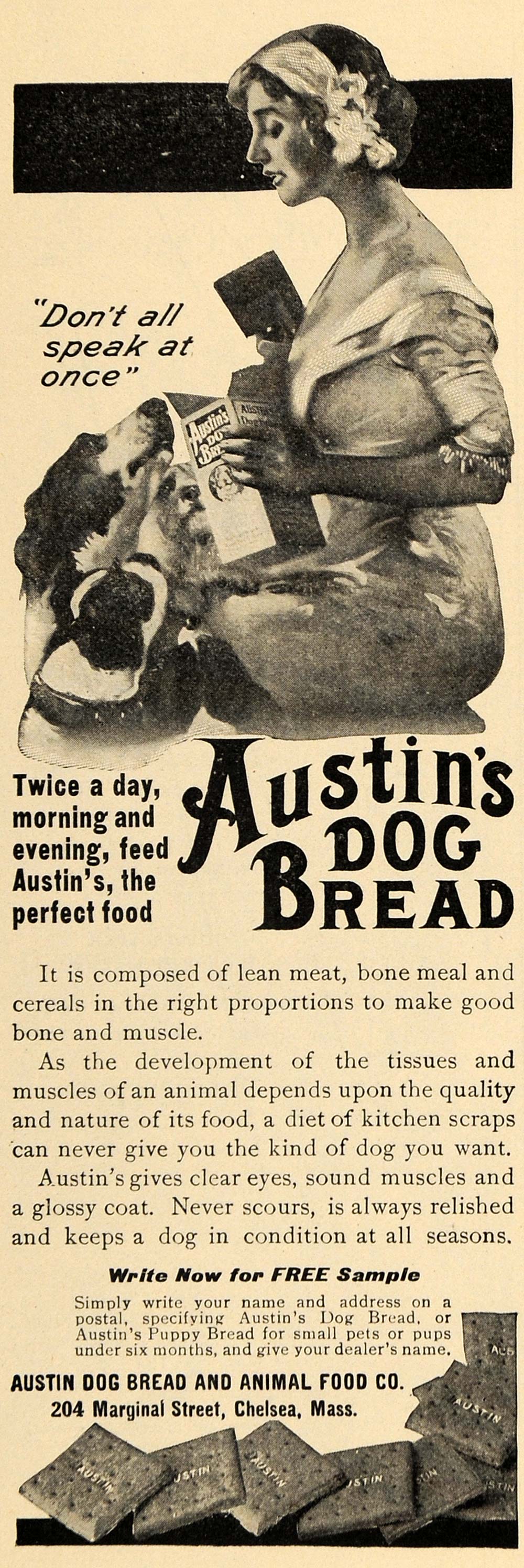 1912 Ad Austin Dog Bread & Animal Food Pet Products - ORIGINAL ADVERTISING TOM3