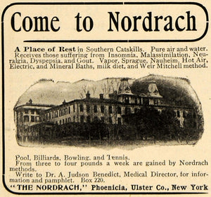 1903 Ad Nordrach Heath Resort Lodge Phoenicia New York - ORIGINAL TOM3